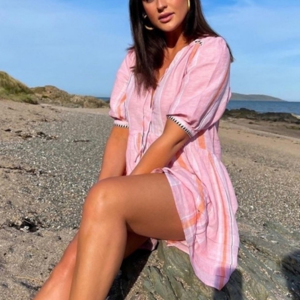LemLem x H&M Collab Pink Linen Dress NEW